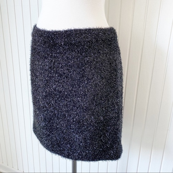 NWT Kate Spade Black Fuzzy Shimmer Robbie Mini Skirt Size 10 - Picture 8 of 9